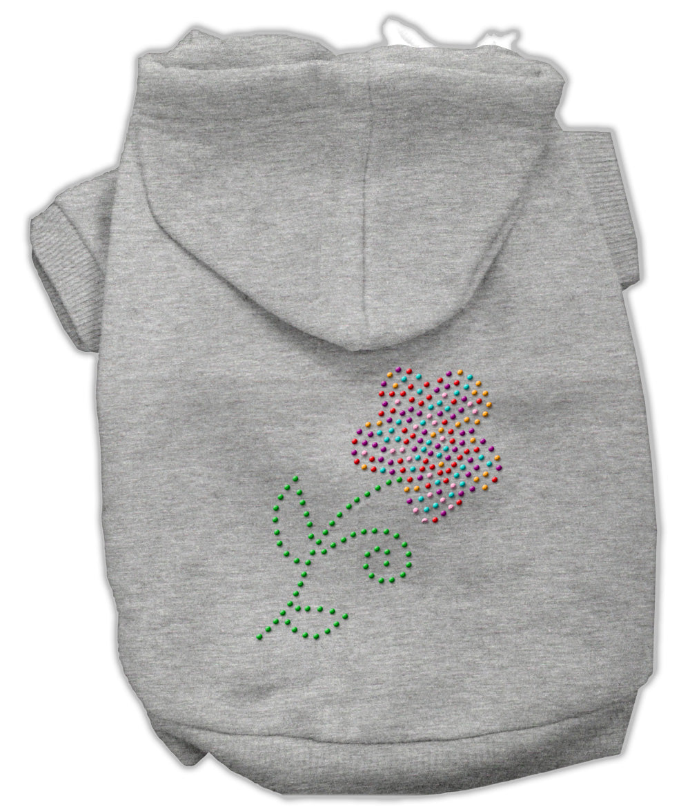 Multi-colored Flower Rhinestone Hoodie Grey M Default Title