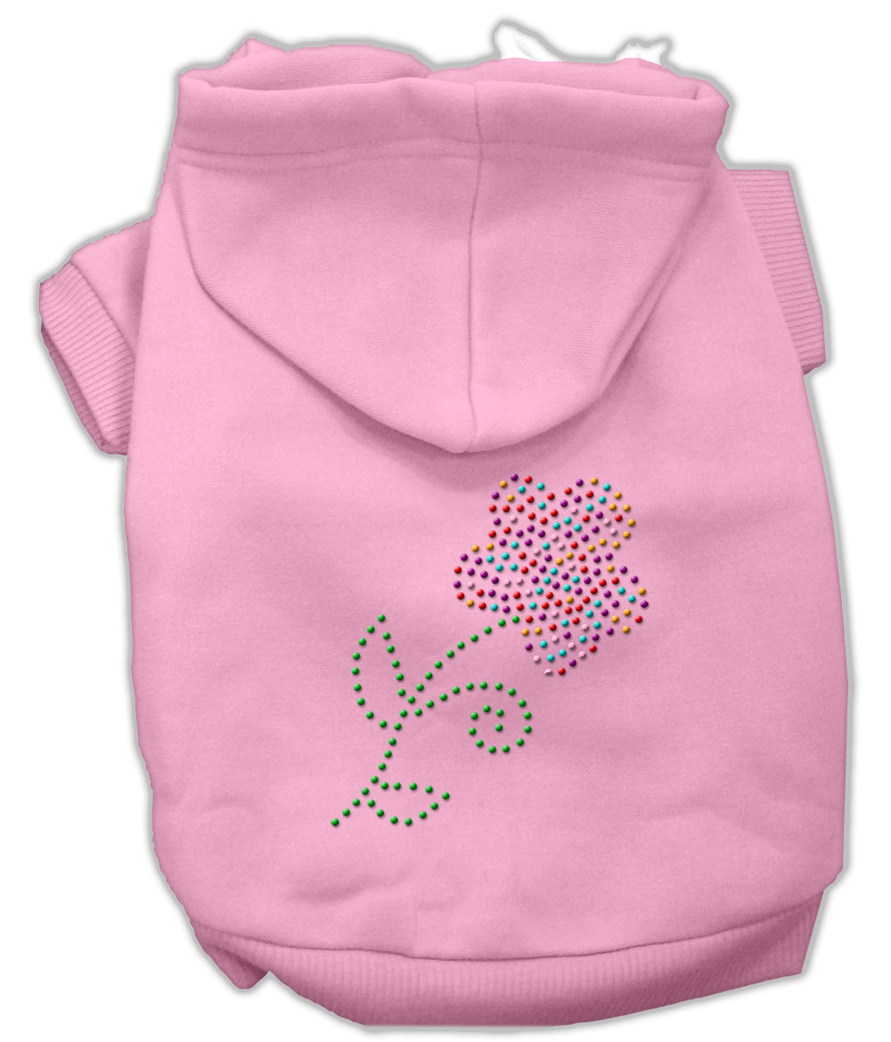 Multi-colored Flower Rhinestone Hoodie Pink Xxl Default Title