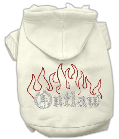 Outlaw Rhinestone Hoodies Cream Xs Default Title