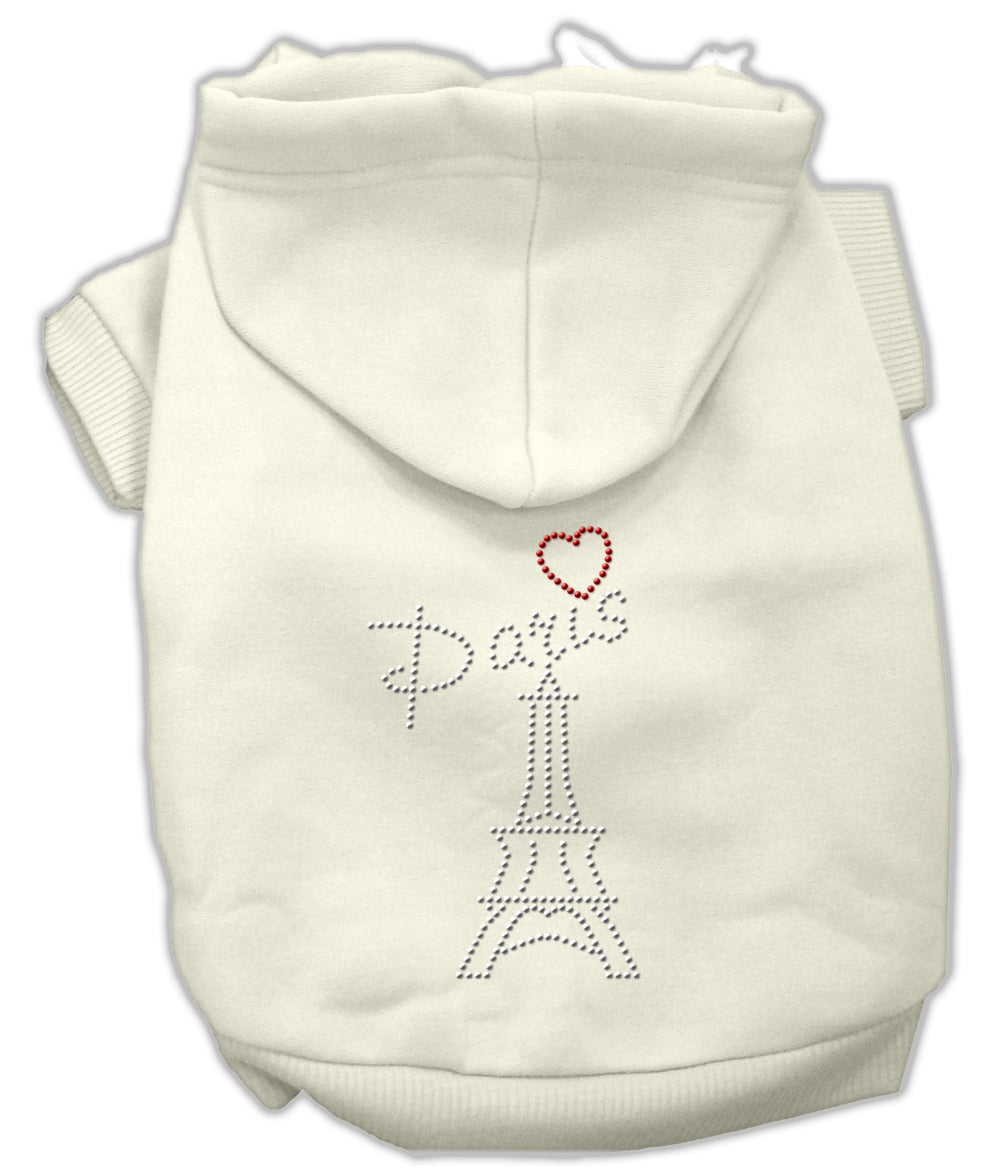 Paris Rhinestone Hoodies Cream Xl Default Title