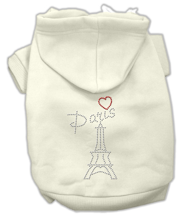 Paris Rhinestone Hoodies Cream Xl Default Title