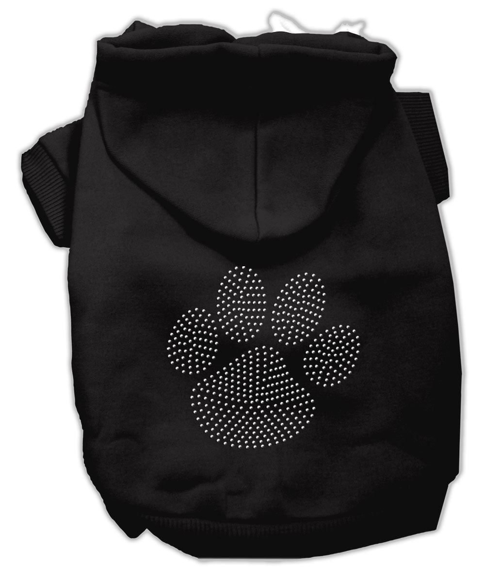 Clear Rhinestone Paw Hoodies Black L Default Title