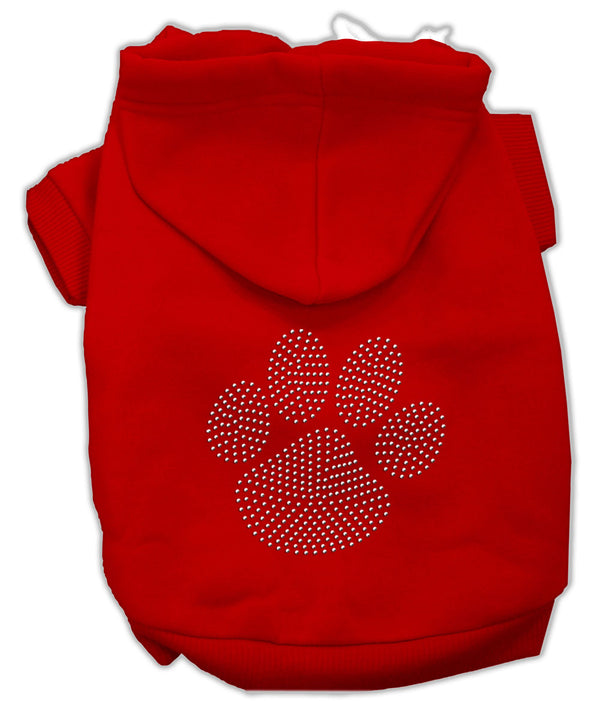 Clear Rhinestone Paw Hoodies Red Xl GreatEagleInc