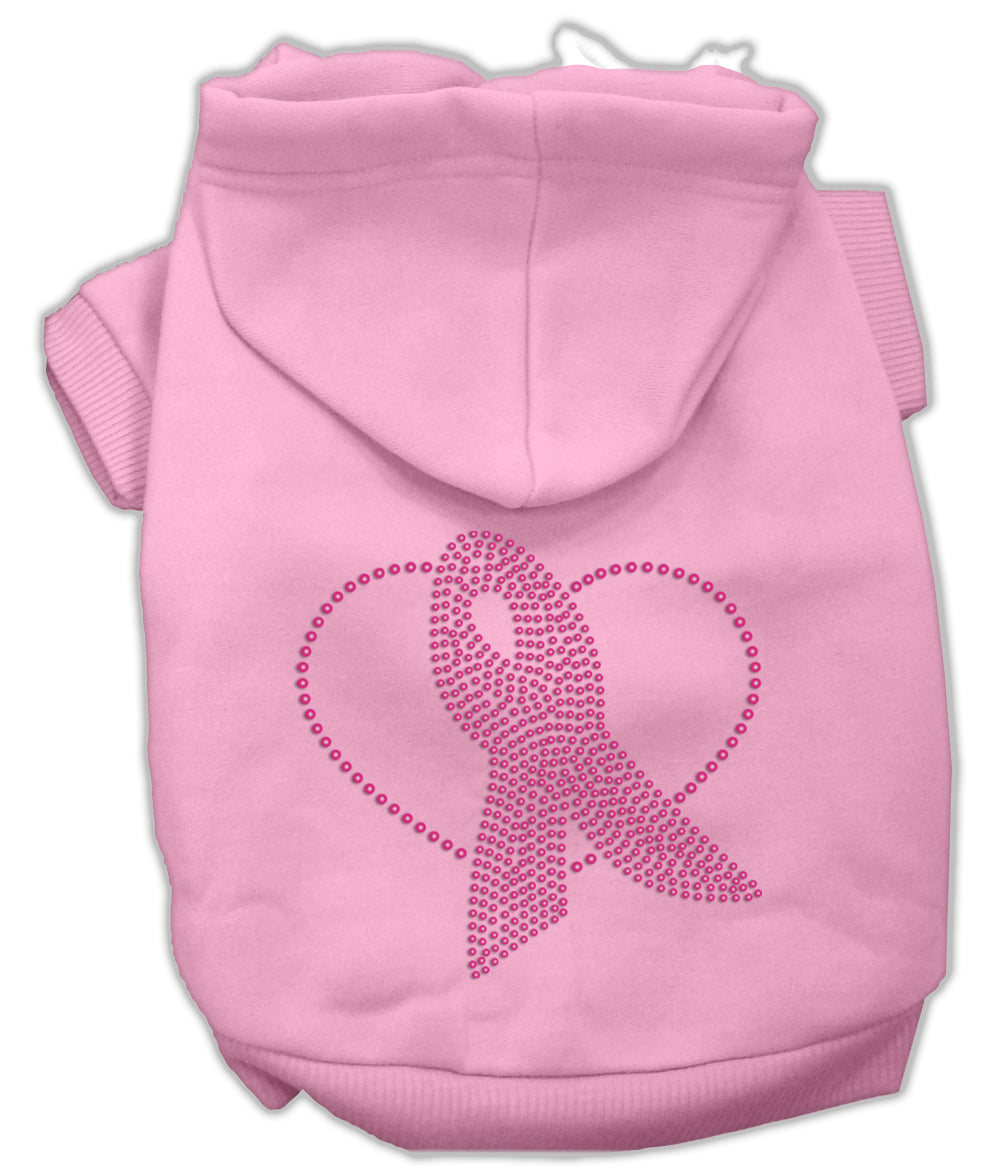 Pink Ribbon Rhinestone Hoodies Pink L Default Title