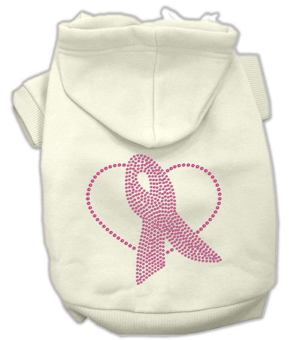 Pink Ribbon Rhinestone Hoodies Cream Xxl Default Title