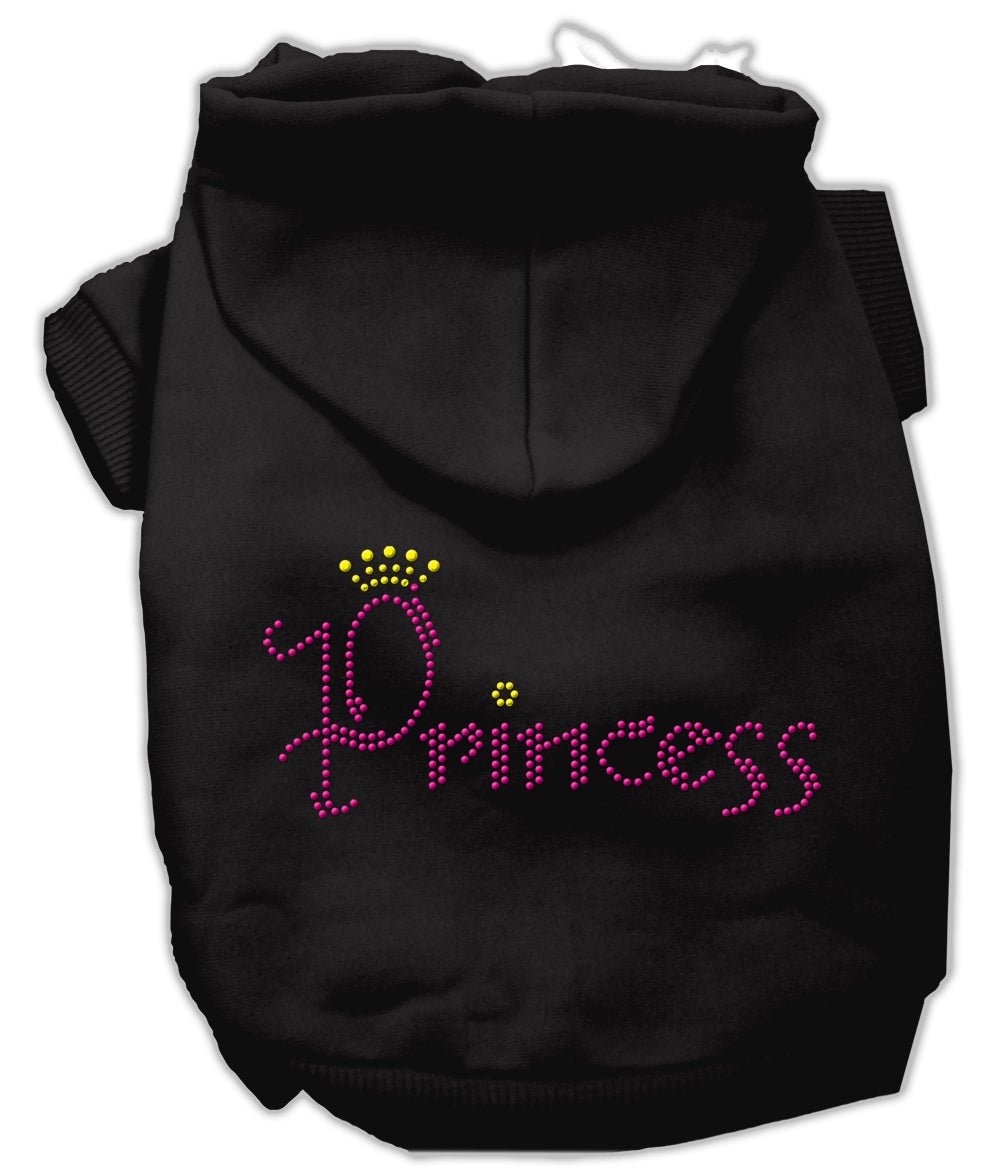 Princess Rhinestone Hoodies Black Xs GreatEagleInc