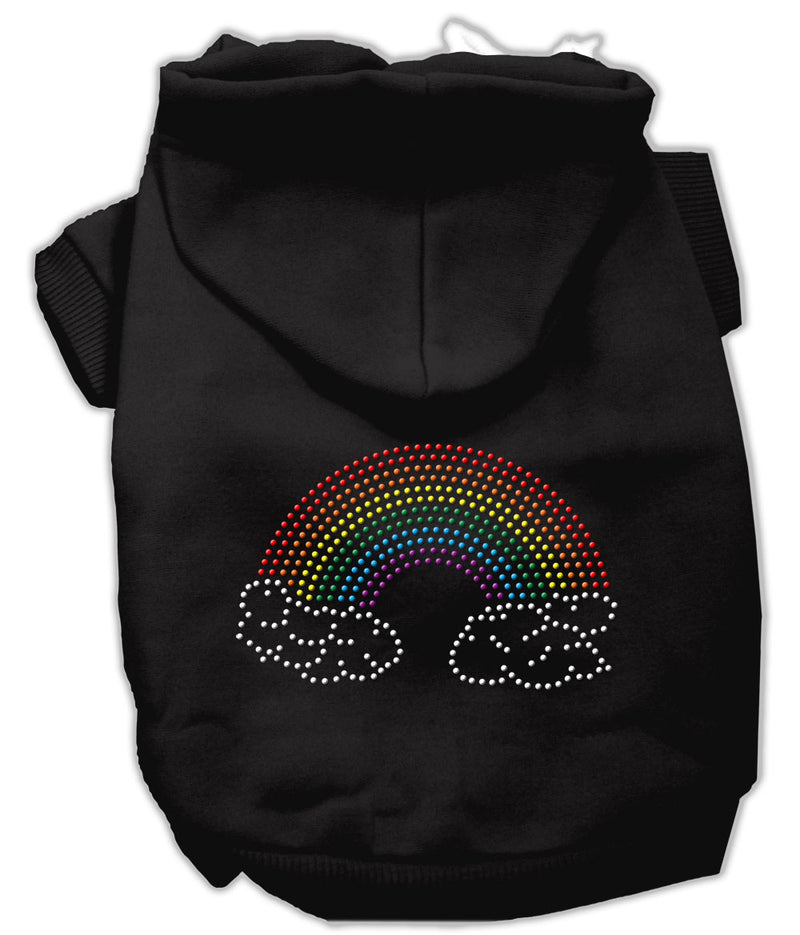 Rhinestone Rainbow Hoodies Black L GreatEagleInc