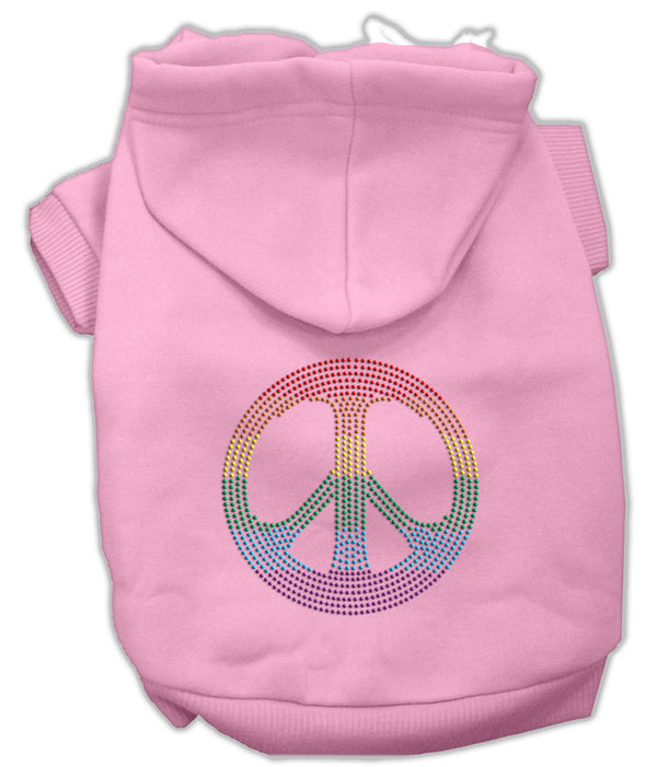 Rhinestone Rainbow Peace Sign Hoodies Pink Xxl Default Title