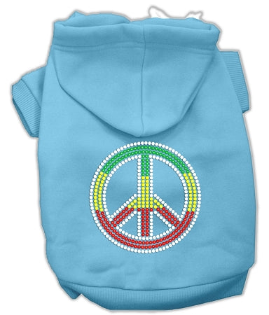 Rasta Peace Sign Hoodie Baby Blue Xl Default Title