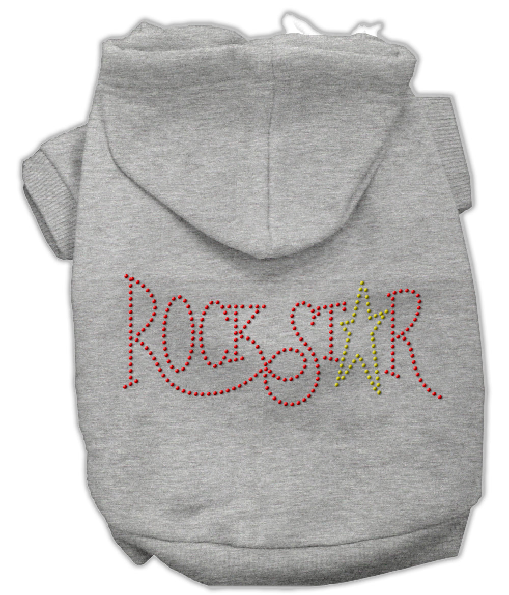 Rock Star Rhinestone Hoodies Grey S Default Title