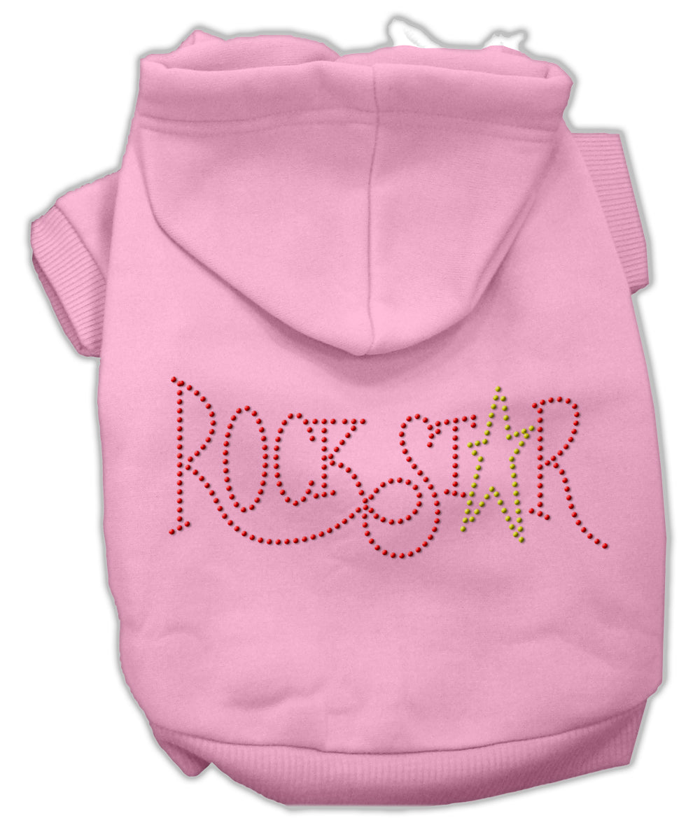 Rock Star Rhinestone Hoodies Pink S GreatEagleInc