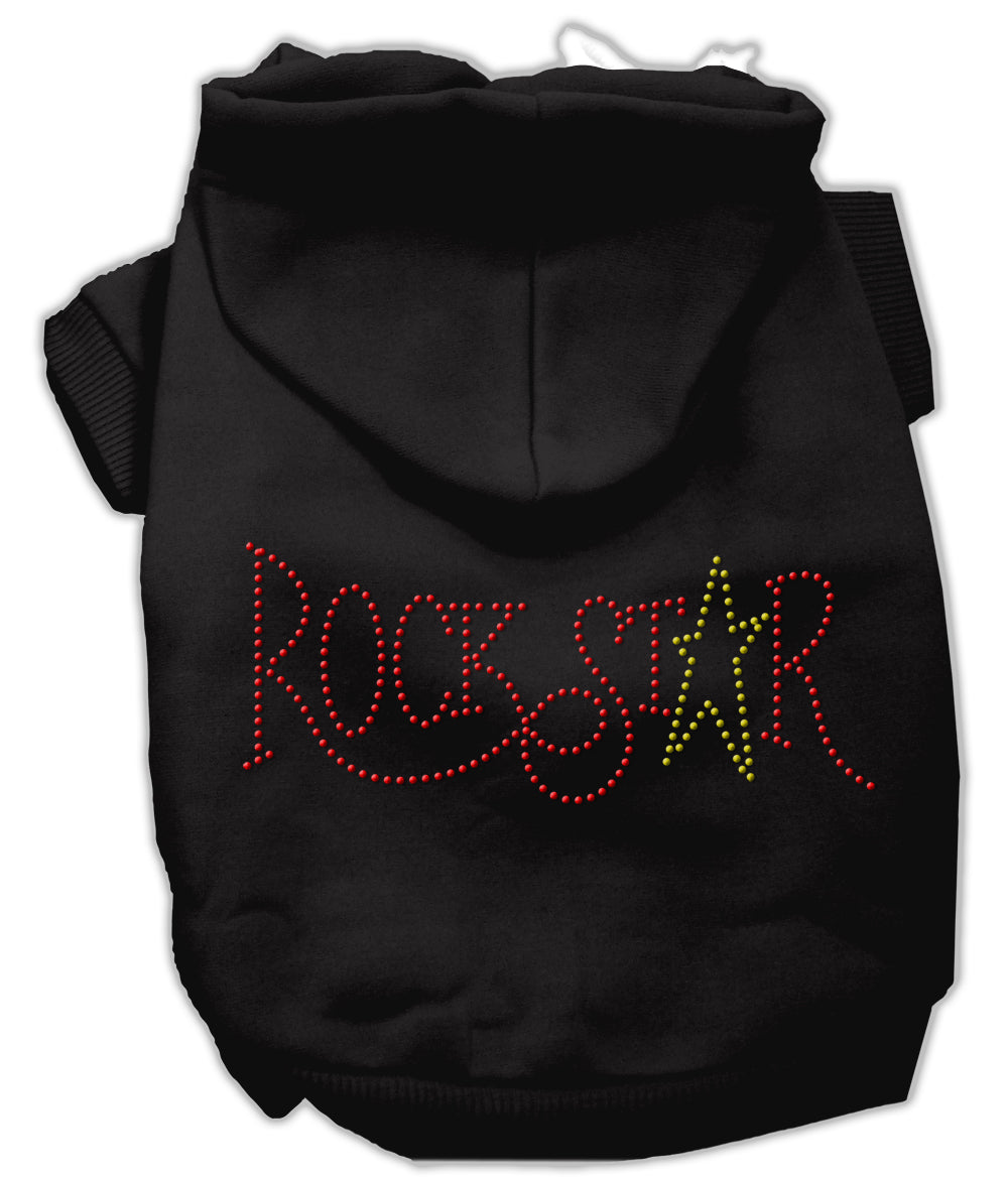 Rock Star Rhinestone Hoodies Black Xs Default Title