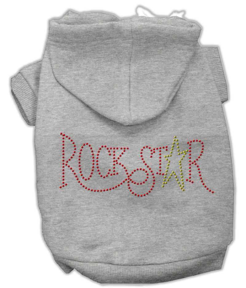 Rock Star Rhinestone Hoodies Grey Xs GreatEagleInc