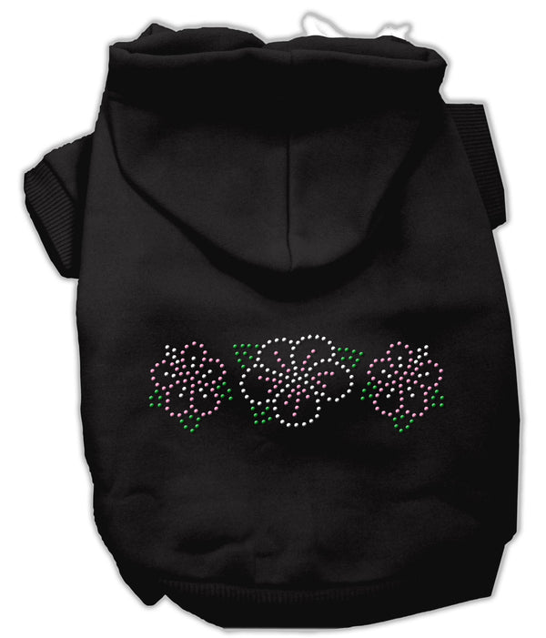 Tropical Flowers Rhinestone Hoodies Black Xxxl GreatEagleInc