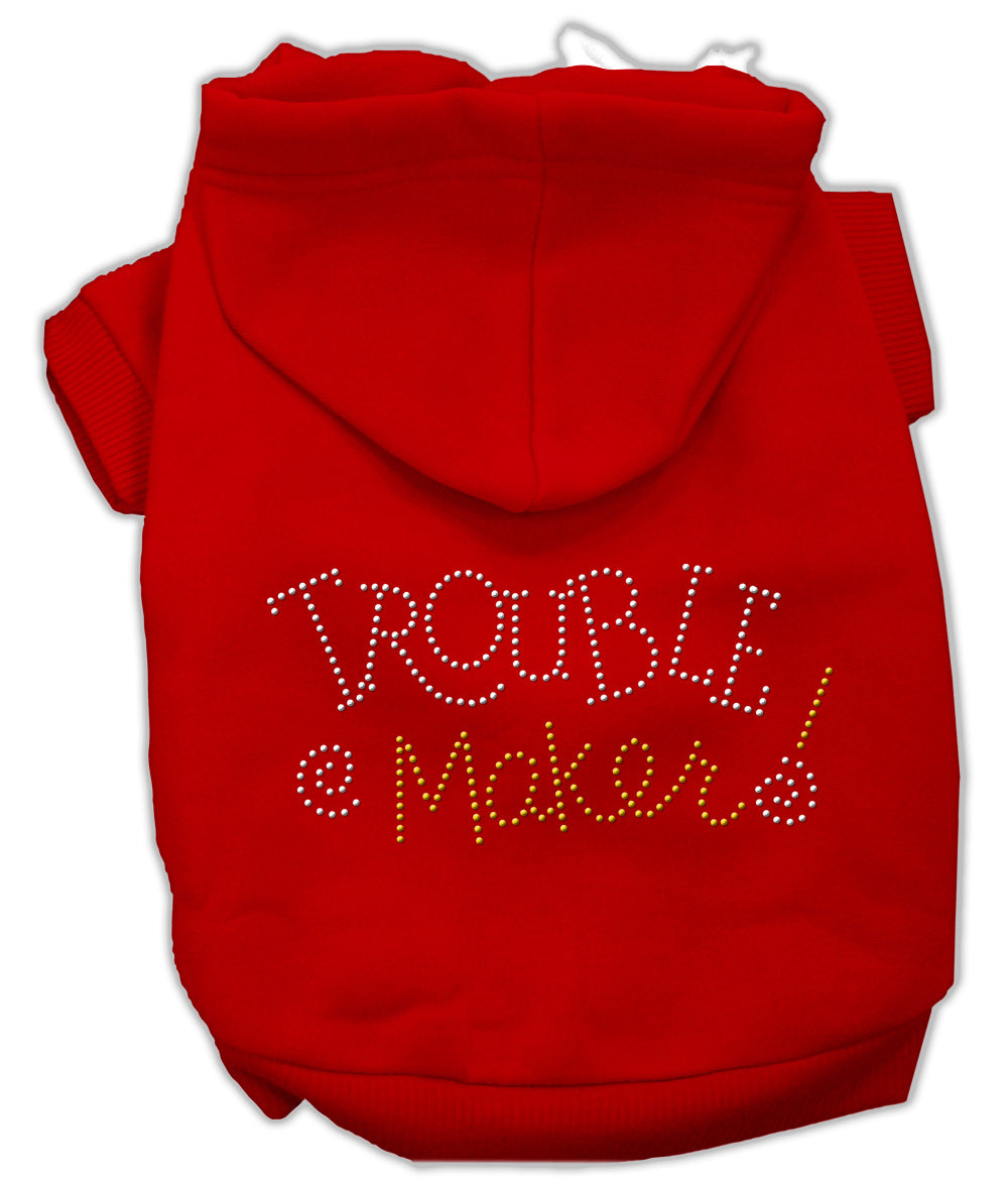 Trouble Maker Rhinestone Hoodies Red M GreatEagleInc