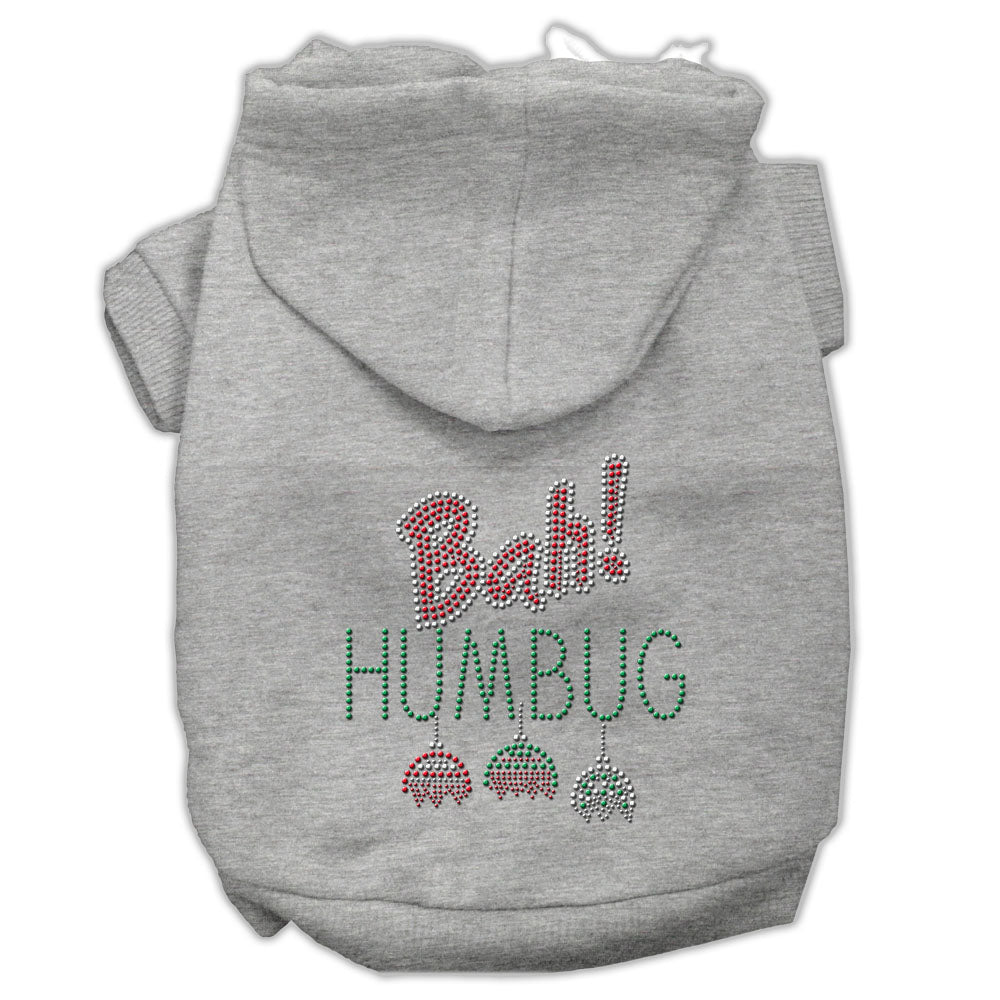 Bah Humbug Rhinestone Hoodies Grey L GreatEagleInc