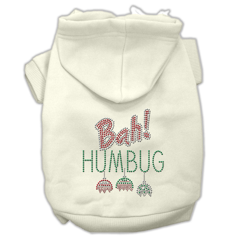 Bah Humbug Rhinestone Hoodies Cream M GreatEagleInc