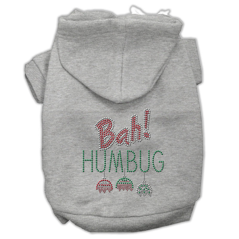 Bah Humbug Rhinestone Hoodies Grey M GreatEagleInc