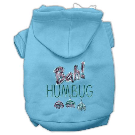 Bah Humbug Rhinestone Hoodies Baby Blue S GreatEagleInc