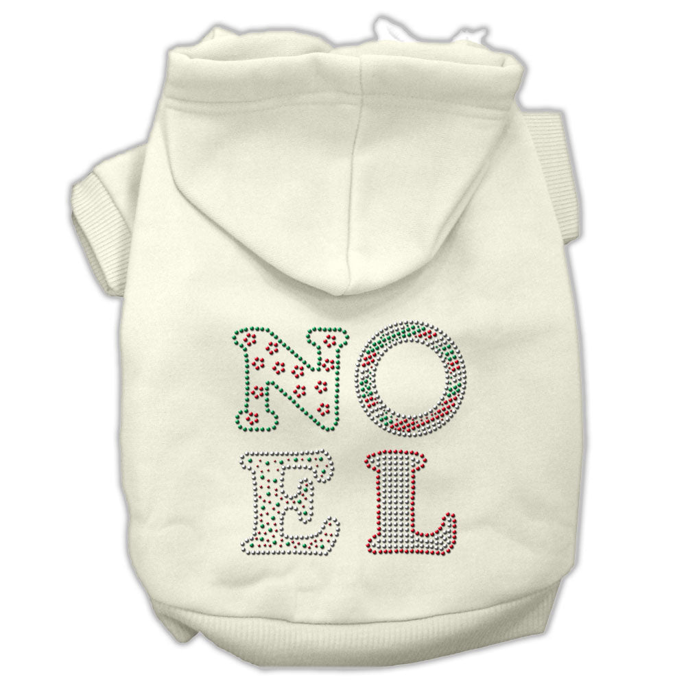 Noel Rhinestone Hoodies Cream L GreatEagleInc