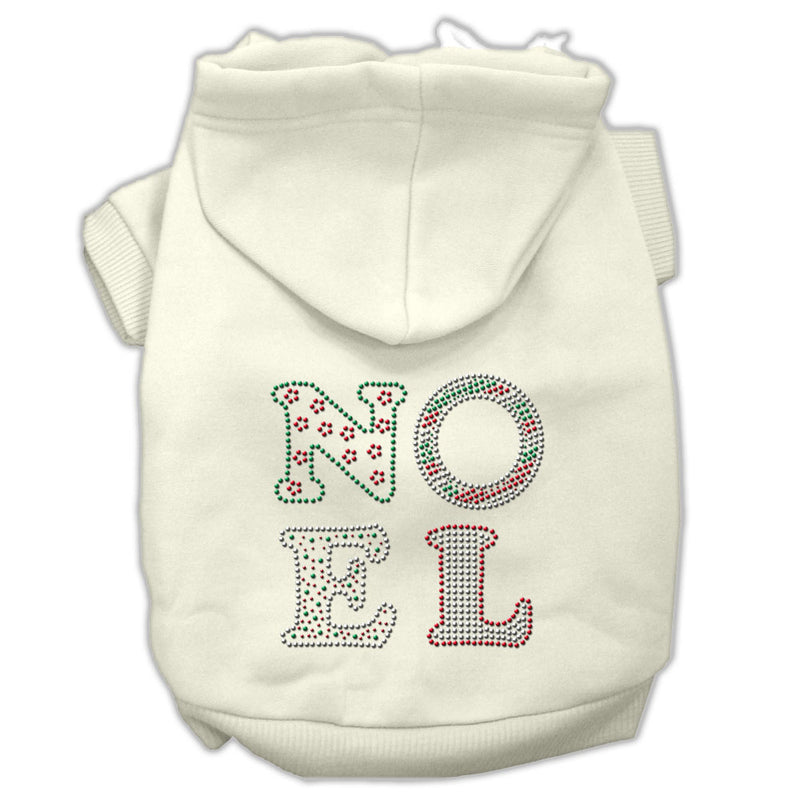 Noel Rhinestone Hoodies Cream L GreatEagleInc