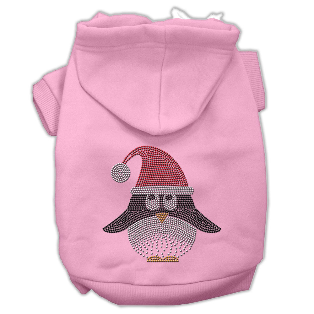 Santa Penguin Rhinestone Hoodies Pink M GreatEagleInc