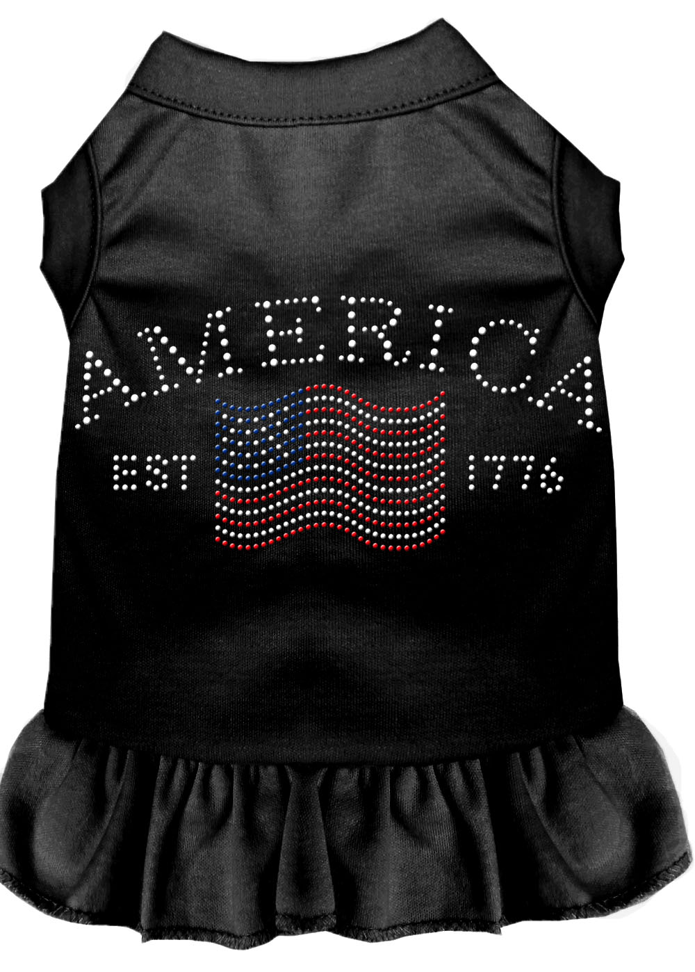 Classic America Rhinestone Dress Black Xs GreatEagleInc