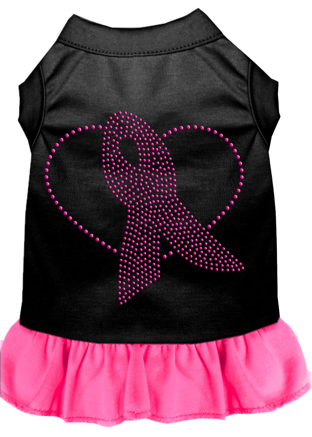 Pink Ribbon Rhinestone Dress Black With Bright Pink Med Default Title