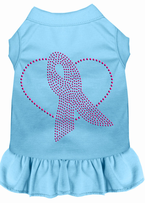 Pink Ribbon Rhinestone Dress Baby Blue Xl Default Title