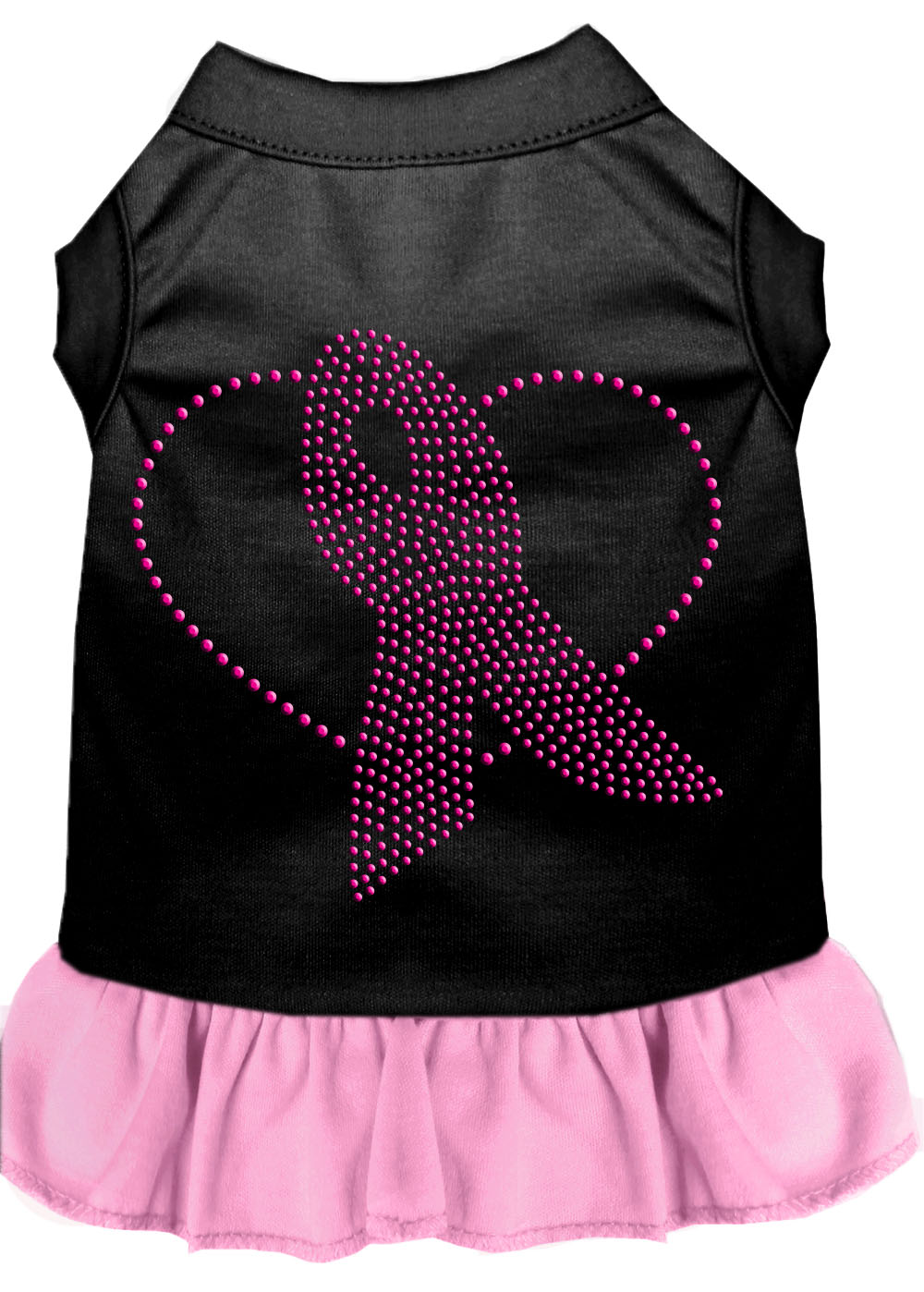 Pink Ribbon Rhinestone Dress Black With Light Pink Xs Default Title