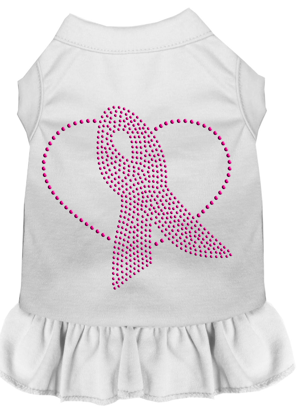Pink Ribbon Rhinestone Dress White Xxxl Default Title
