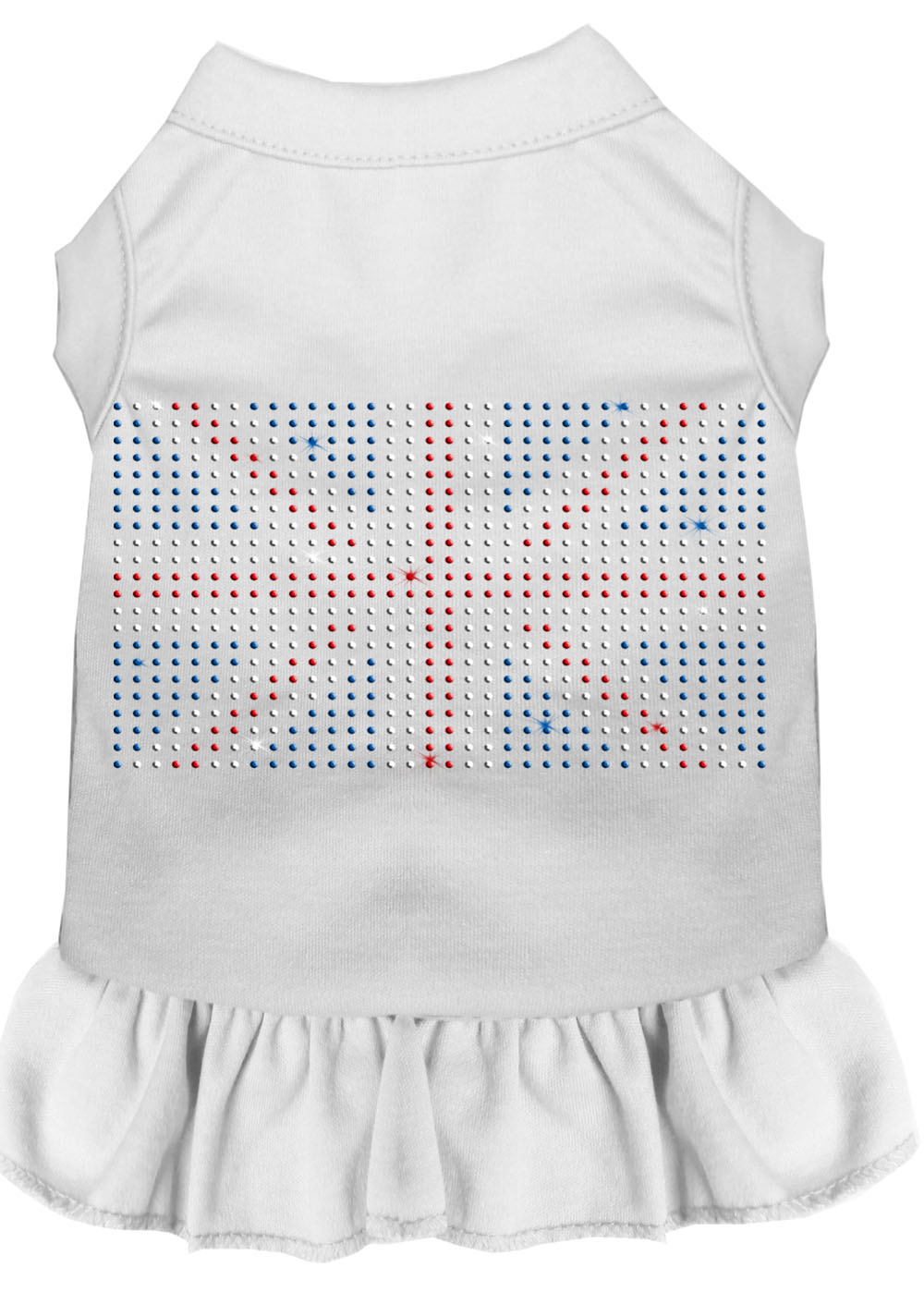 Rhinestone British Flag Dress White Med Default Title