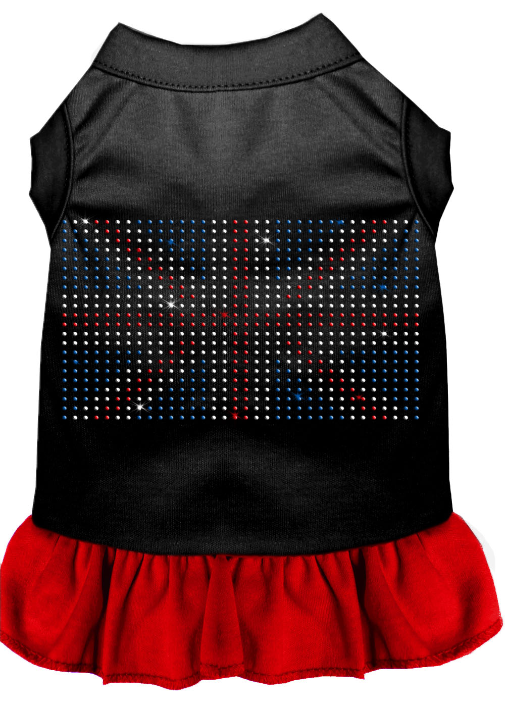 Rhinestone British Flag Dress Black With Red Xs GreatEagleInc