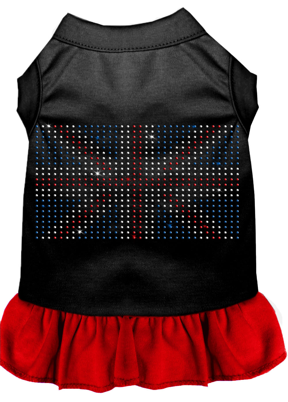 Rhinestone British Flag Dress Black With Red Xxl Default Title