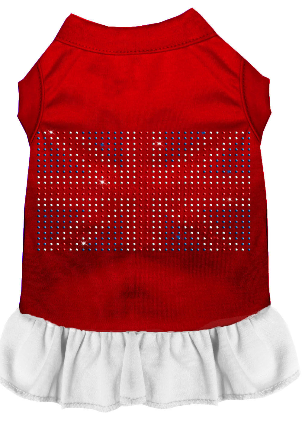 Rhinestone British Flag Dress Red With White Xxxl Default Title