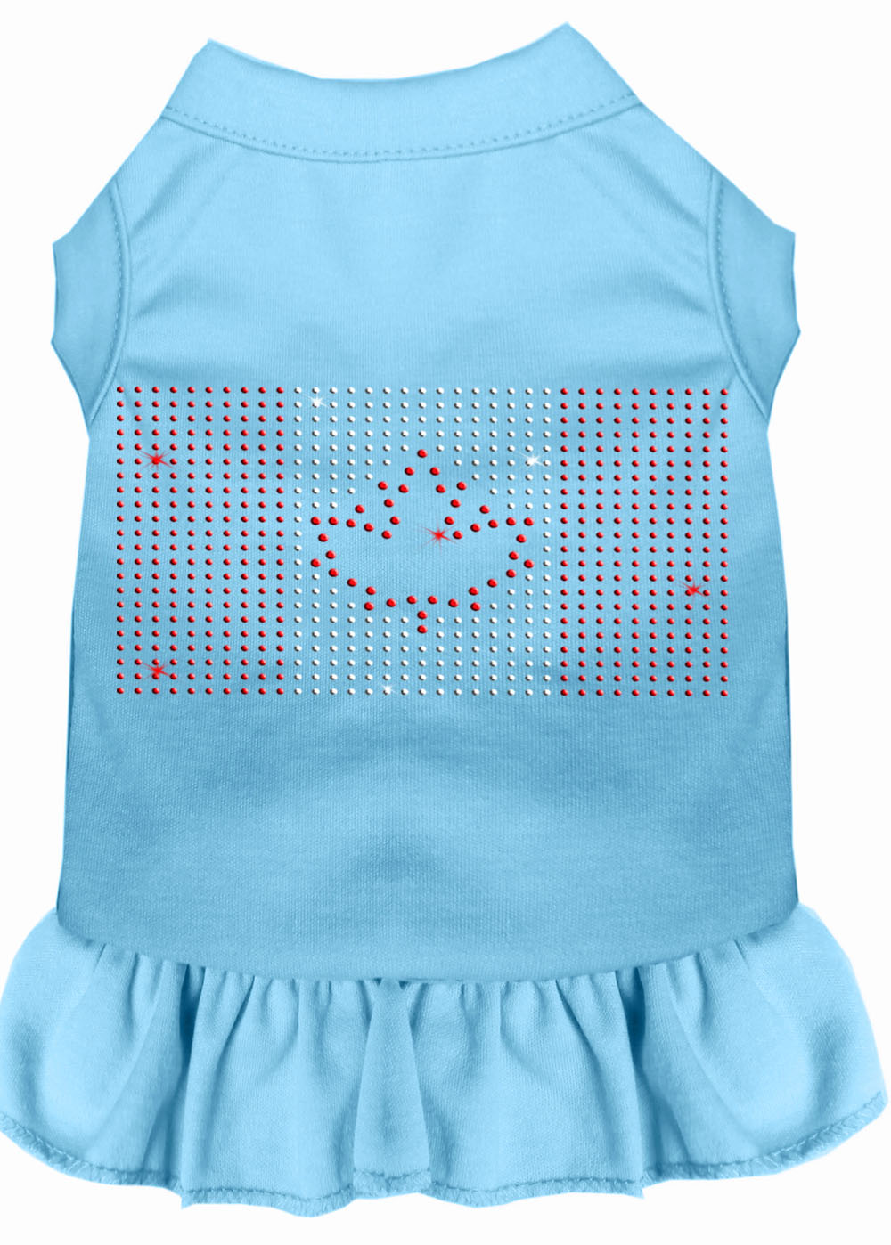 Rhinestone Canadian Flag Dress Baby Blue Xl Default Title