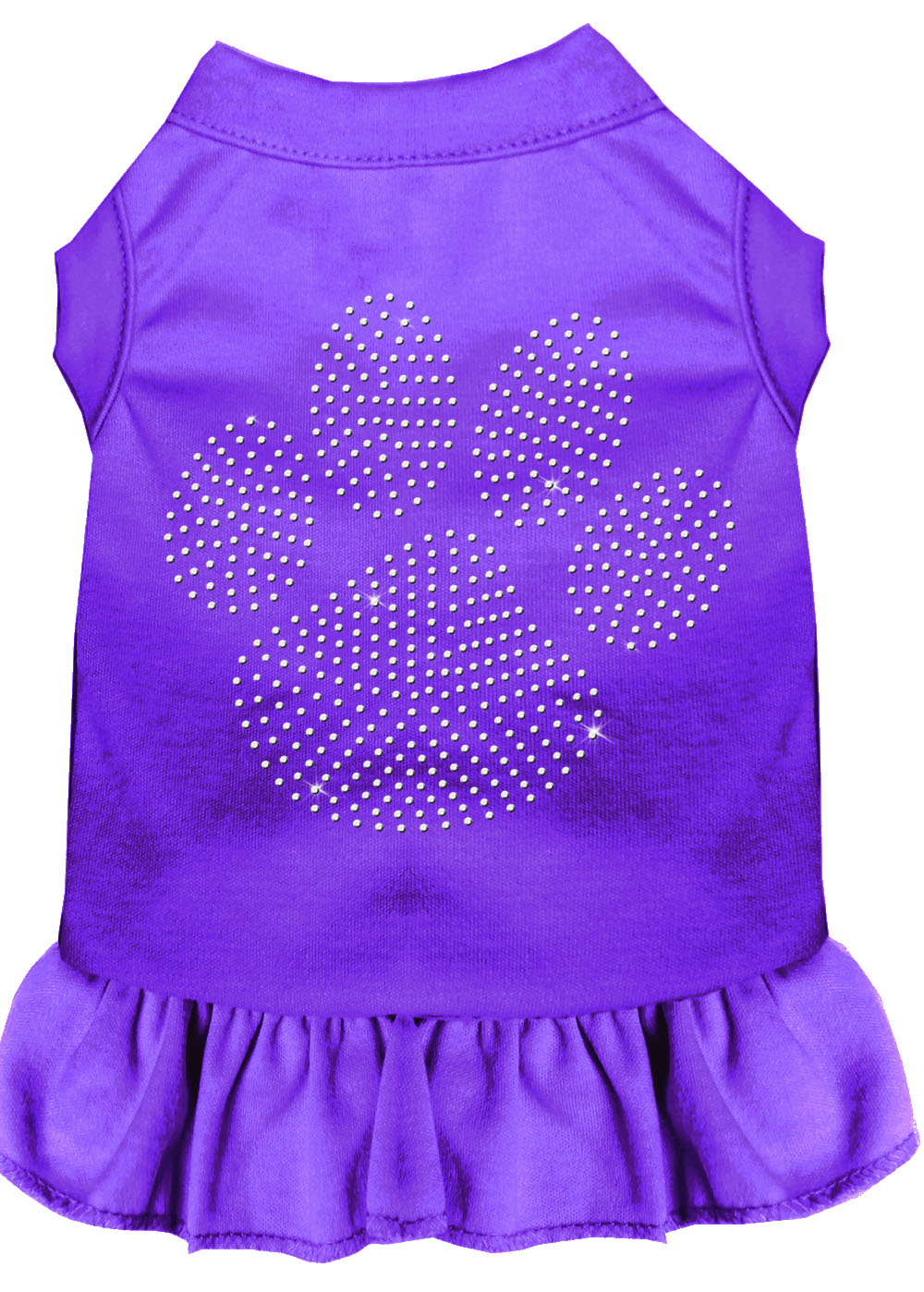 Rhinestone Clear Paw Dress Purple Xxl Default Title