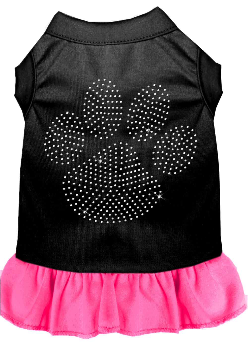 Rhinestone Clear Paw Dress Black With Bright Pink Xxxl Default Title