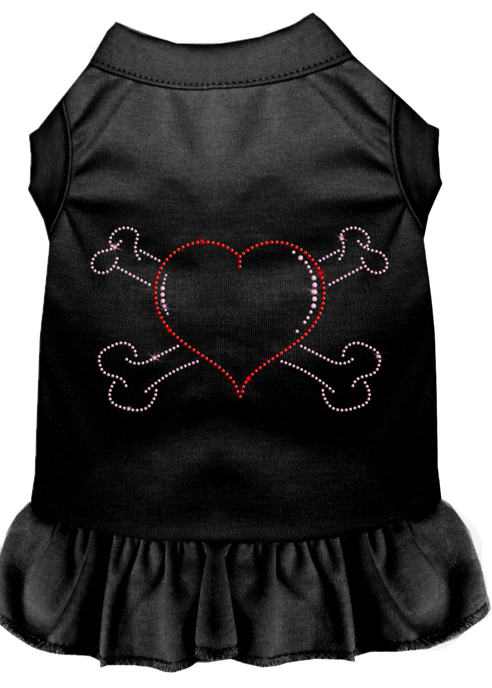 Rhinestone Heart And Crossbones Dress Black 4x Default Title