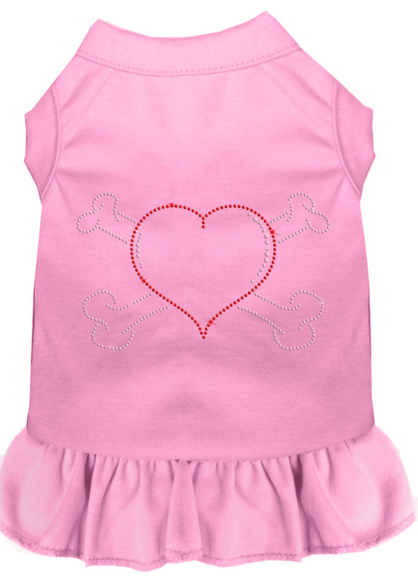 Rhinestone Heart And Crossbones Dress Light Pink 4x Default Title