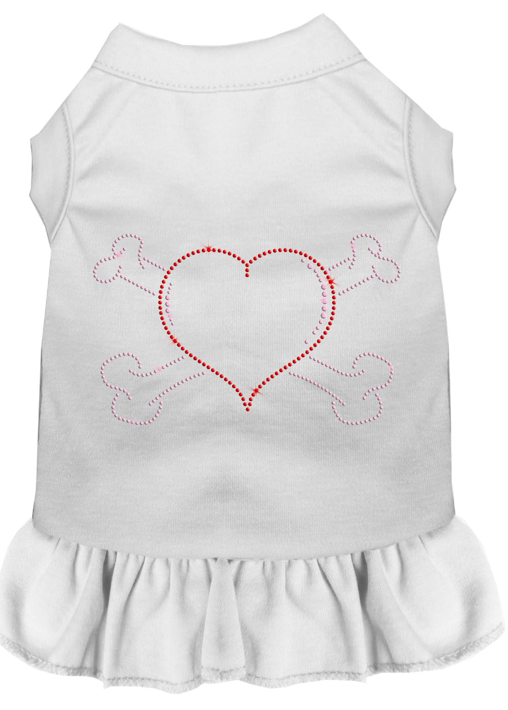 Rhinestone Heart And Crossbones Dress White Med Default Title
