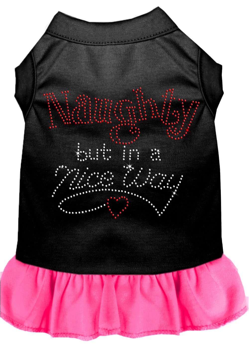 Rhinestone Naughty But In A Nice Way Dress Black With Bright Pink Xs GreatEagleInc