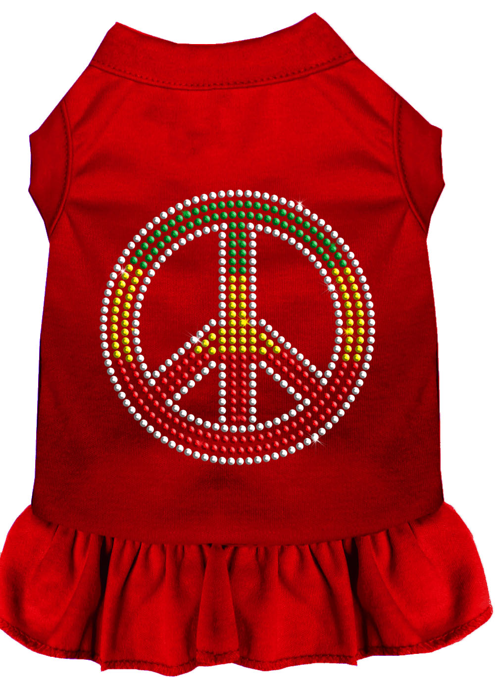 Rhinestone Rasta Peace Dress Red 4x Default Title