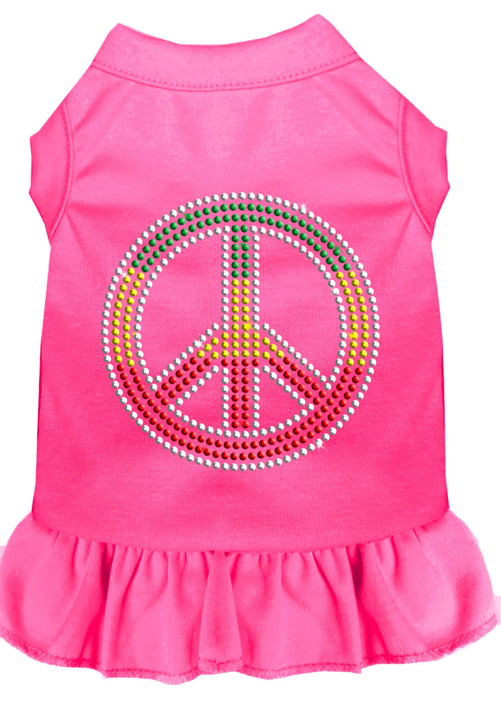 Rhinestone Rasta Peace Dress Bright Pink Xl Default Title