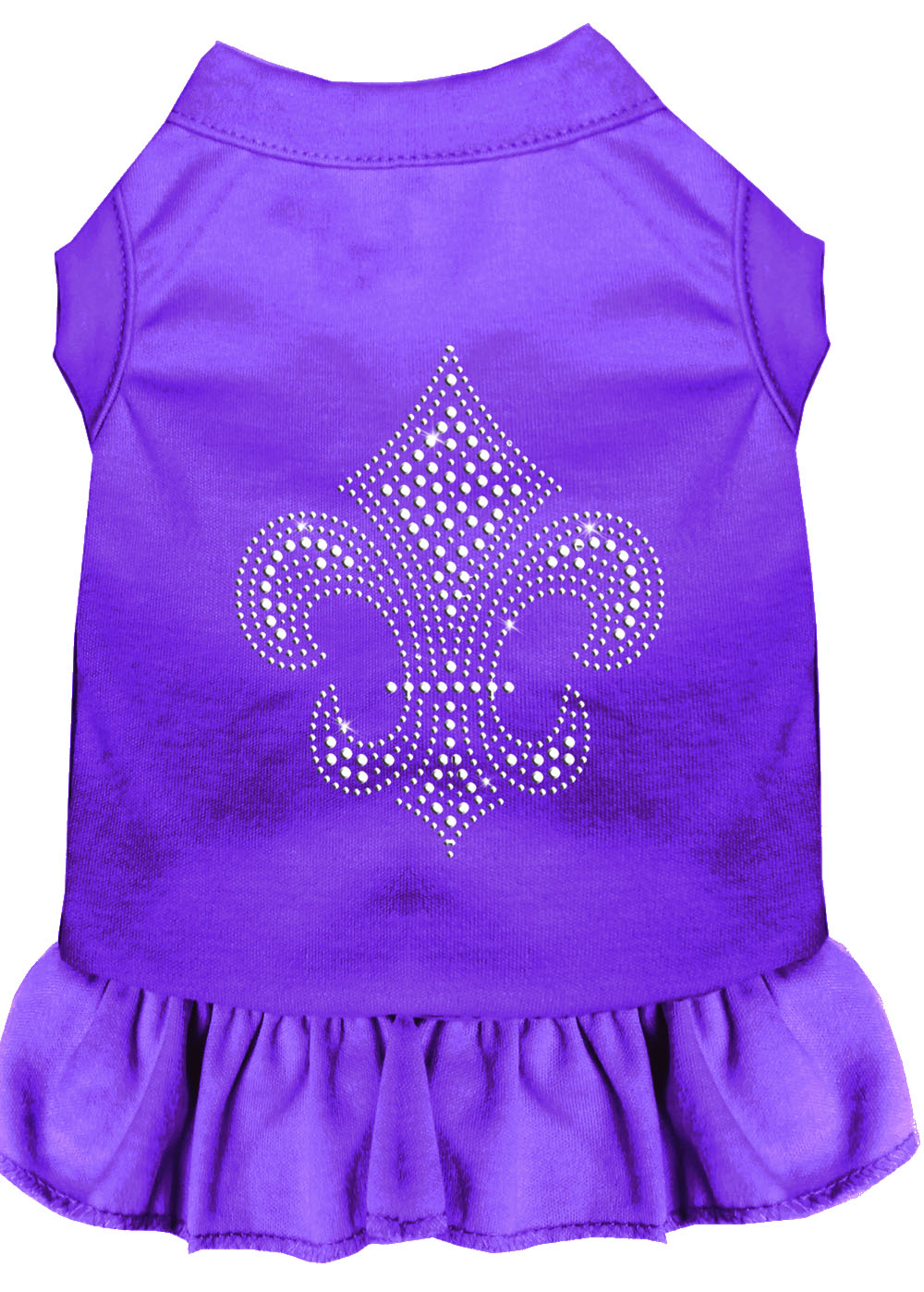 Silver Fleur De Lis Rhinestone Dress Purple Lg GreatEagleInc