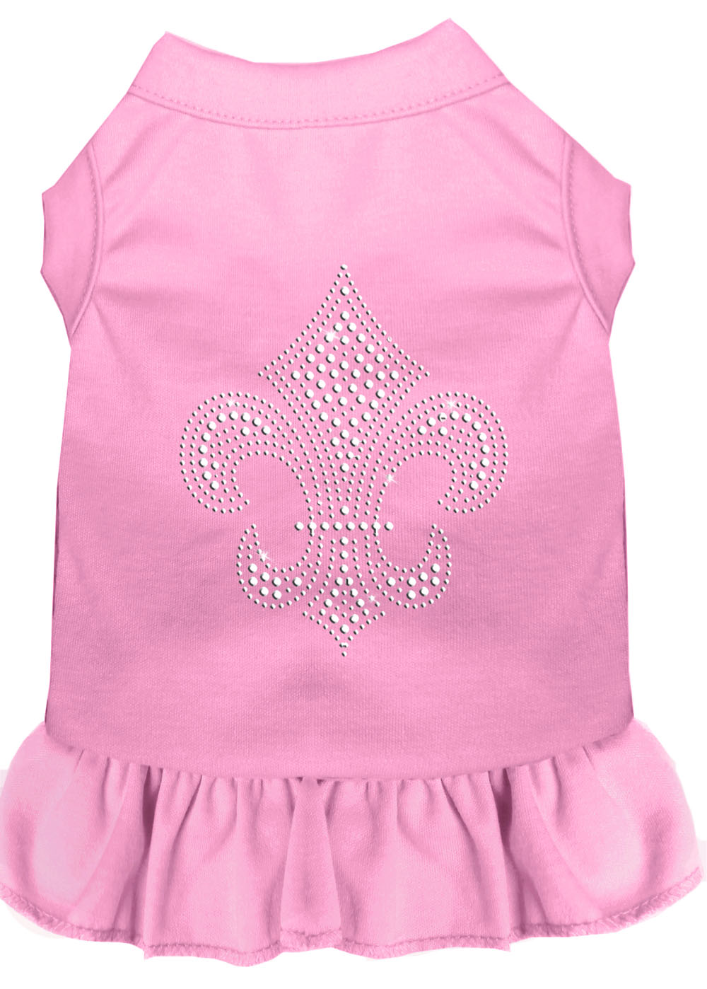 Silver Fleur De Lis Rhinestone Dress Light Pink Med GreatEagleInc