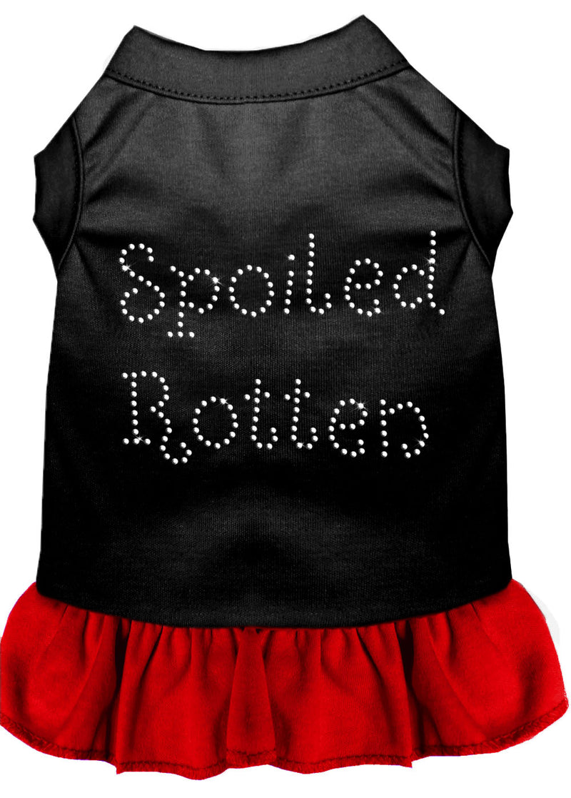 Spoiled Rotten Rhinestone Dress Black With Red Med GreatEagleInc