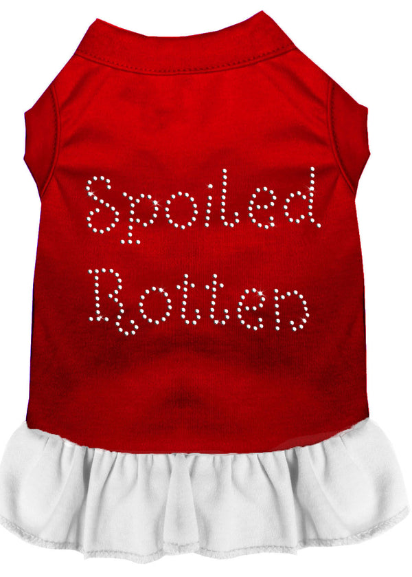 Spoiled Rotten Rhinestone Dress Red With White Med GreatEagleInc