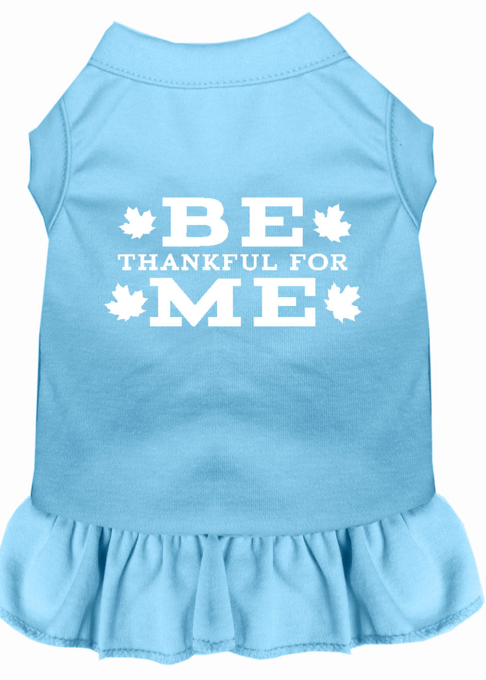 Be Thankful For Me Screen Print Dress Baby Blue Sm GreatEagleInc