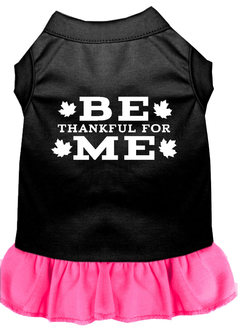 Be Thankful For Me Screen Print Dress Black With Bright Pink Xl GreatEagleInc